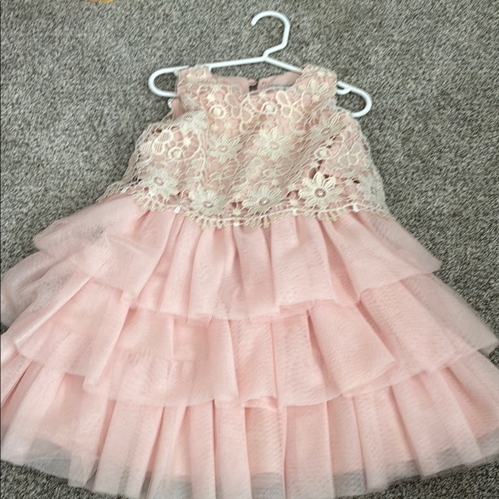Elegant Pink Lace Kids Dress